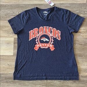 NWT NFL CSA Denver Broncos Women’s Graphic T-Shirt Heathered Blue Size XL